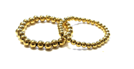 Armband stainless steel gouden kralen small