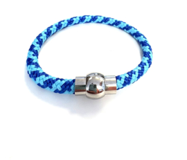 Heren armband paracord blauw turquoise
