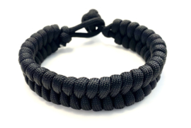 Heren armband gevlochten paracord zwart