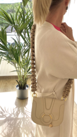 Geknoopte Bagstrap beige / lang