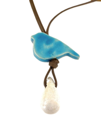 Ketting vogeltje turquoise