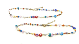 Ketting bloemetjes/steentjes