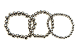 Armband stainless steel zilveren kralen small