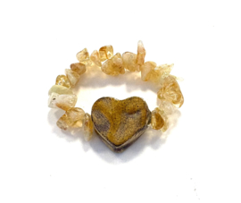 Armband hart honing geel en citrien