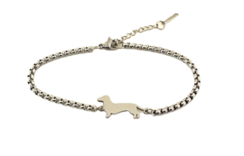 Armband teckel zilver
