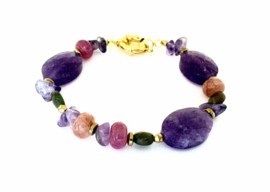 Armband natuursteen en Amethist