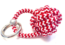 Sleutelhanger scheepsknoop paracord rood/wit