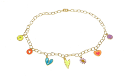 Ketting goud bedels multicolor