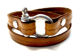 Armband harpsluiting cognac