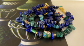 Armband natuursteen Lapis en Malachiet