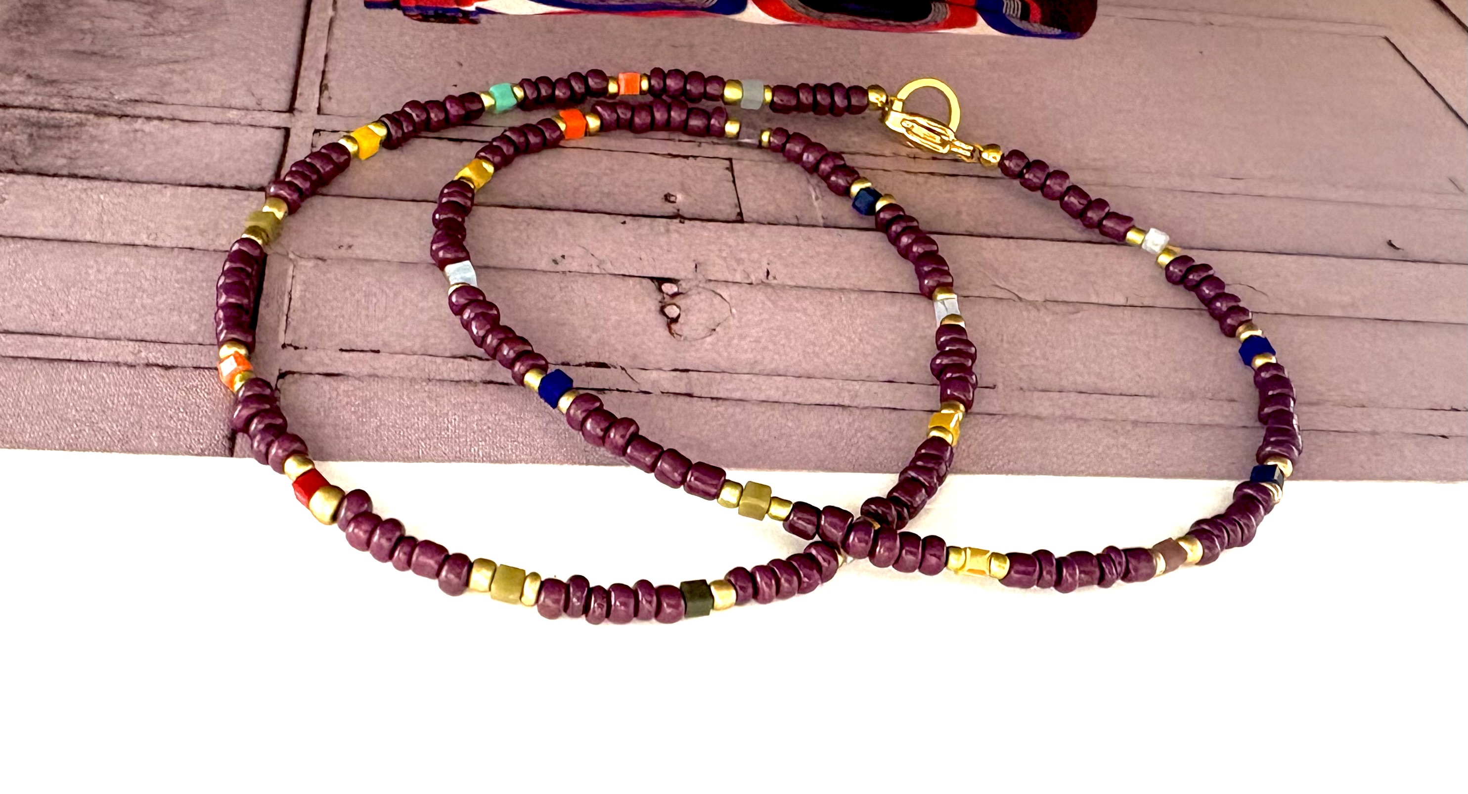 Ketting paars met kristal