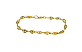 Armband schakel koffieboontje goud