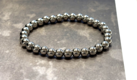 Armband stainless steel zilveren kralen small