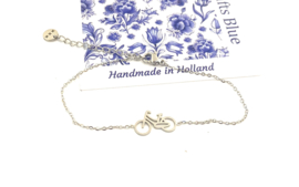 Armband fietsje zilver