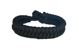 Heren armband gevlochten paracord zwart