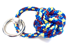 Sleutelhanger scheepsknoop paracord blauw/bruin/geel