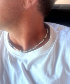 Necklace pearls and beads/silver