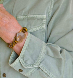 Armband hart kiezel en tijgeroog