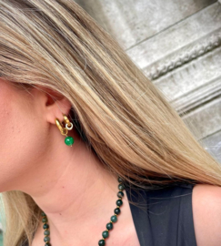 Earrings gold aventurine