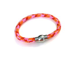 Heren armband paracord roze rood oranje