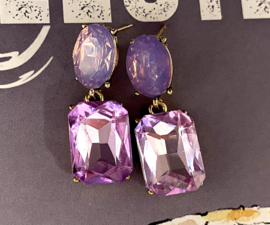 Oorbellen kristal lila