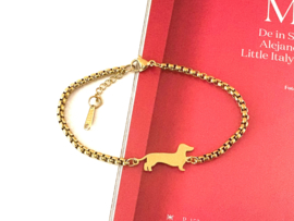 Armband teckel goud