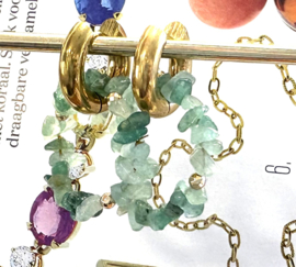 Oorringen natuursteen aventurijn