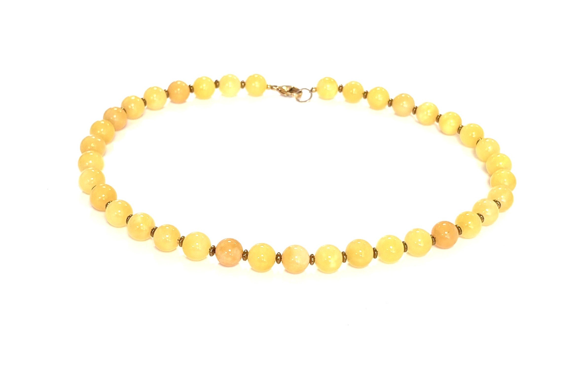 Ketting gele Jade 10mm
