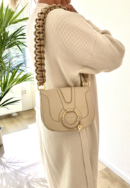 Geknoopte Bagstrap beige / kort