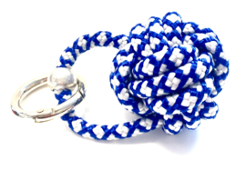 Sleutelhanger scheepsknoop paracord blauw/wit