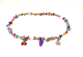 Ketting multicolor kristal/edelsteen/parels/glasbedels