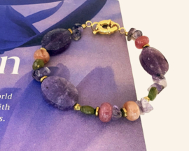 Armband natuursteen en Amethist