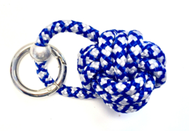 Sleutelhanger scheepsknoop paracord blauw/wit