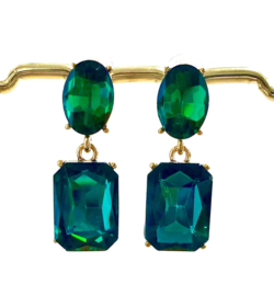 Oorbellen kristal groen