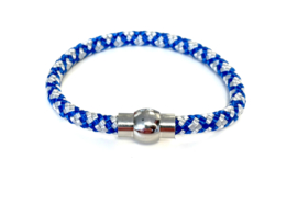 Heren armband blauw wit