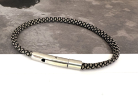 Armband paracord smal zwart/beige