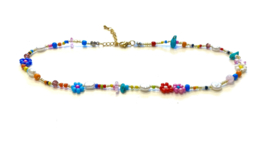 Ketting bloemetjes/steentjes