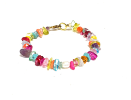 Armband multicolor kristal/edelsteen/parel