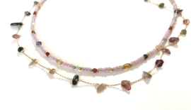 Ketting goud/edelsteentjes mix