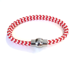 Heren armband rood wit