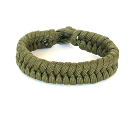 Heren armband gevlochten paracord leger groen