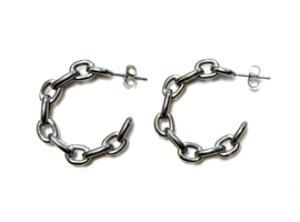 Oorbellen schakel zilver