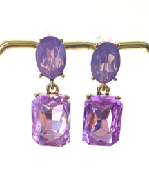 Oorbellen kristal lila