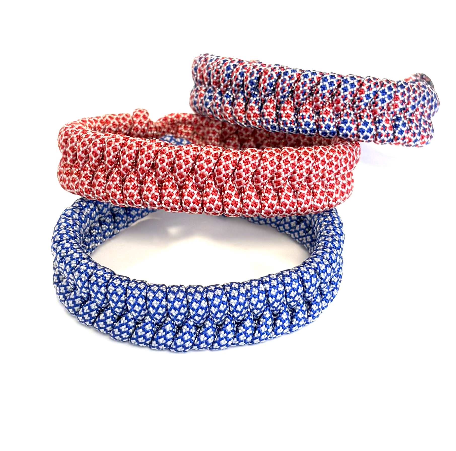 Heren armband paracord rood/wit/blauw