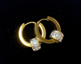 Oorringen goud diamond ring