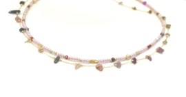 Ketting goud/edelsteentjes mix