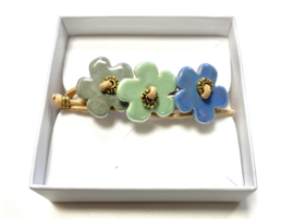 Armband bloem blauw/groen/grijsgroen
