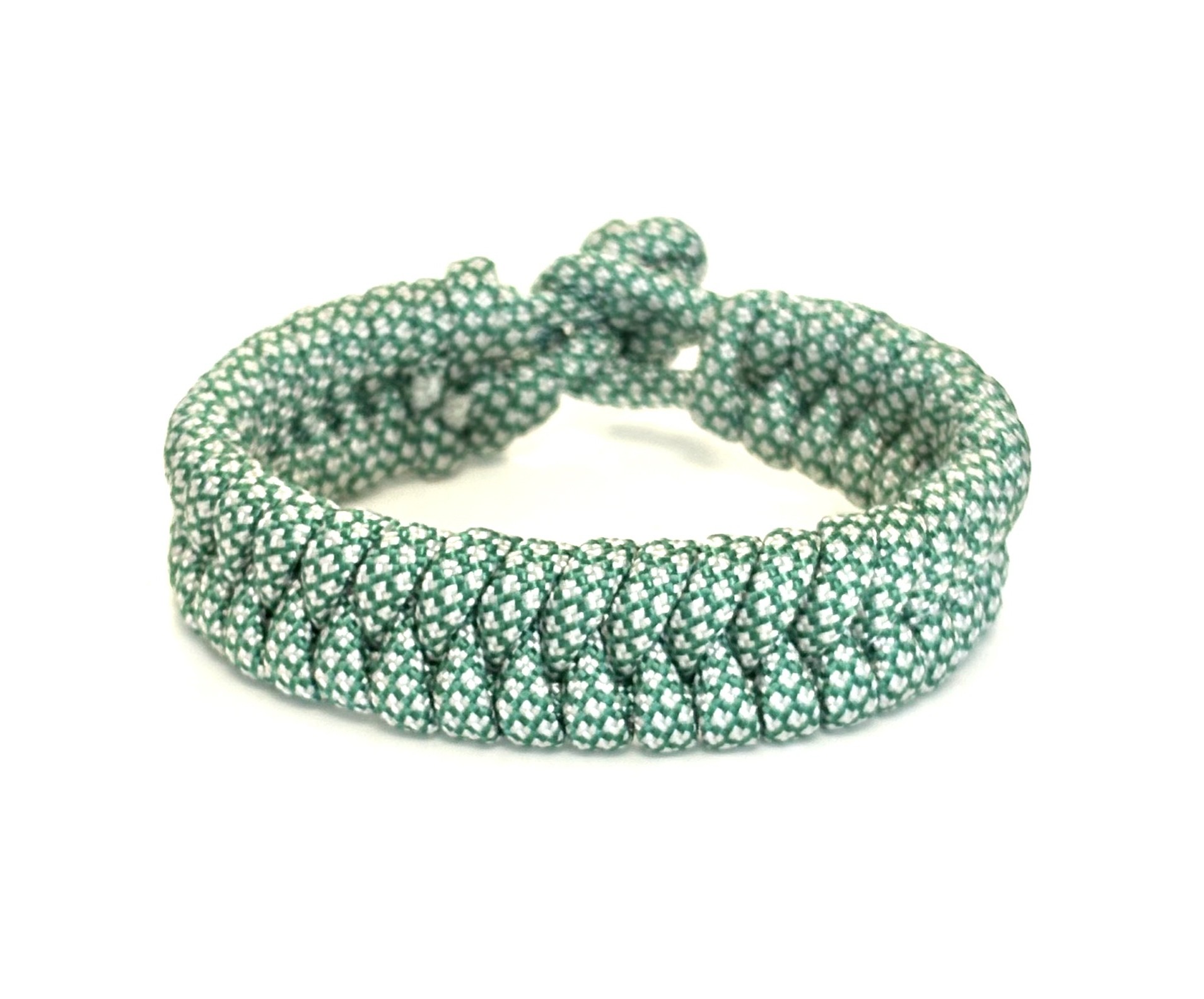 Heren armband paracord groen/wit