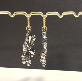 Oorbellen flower metallic anthracite