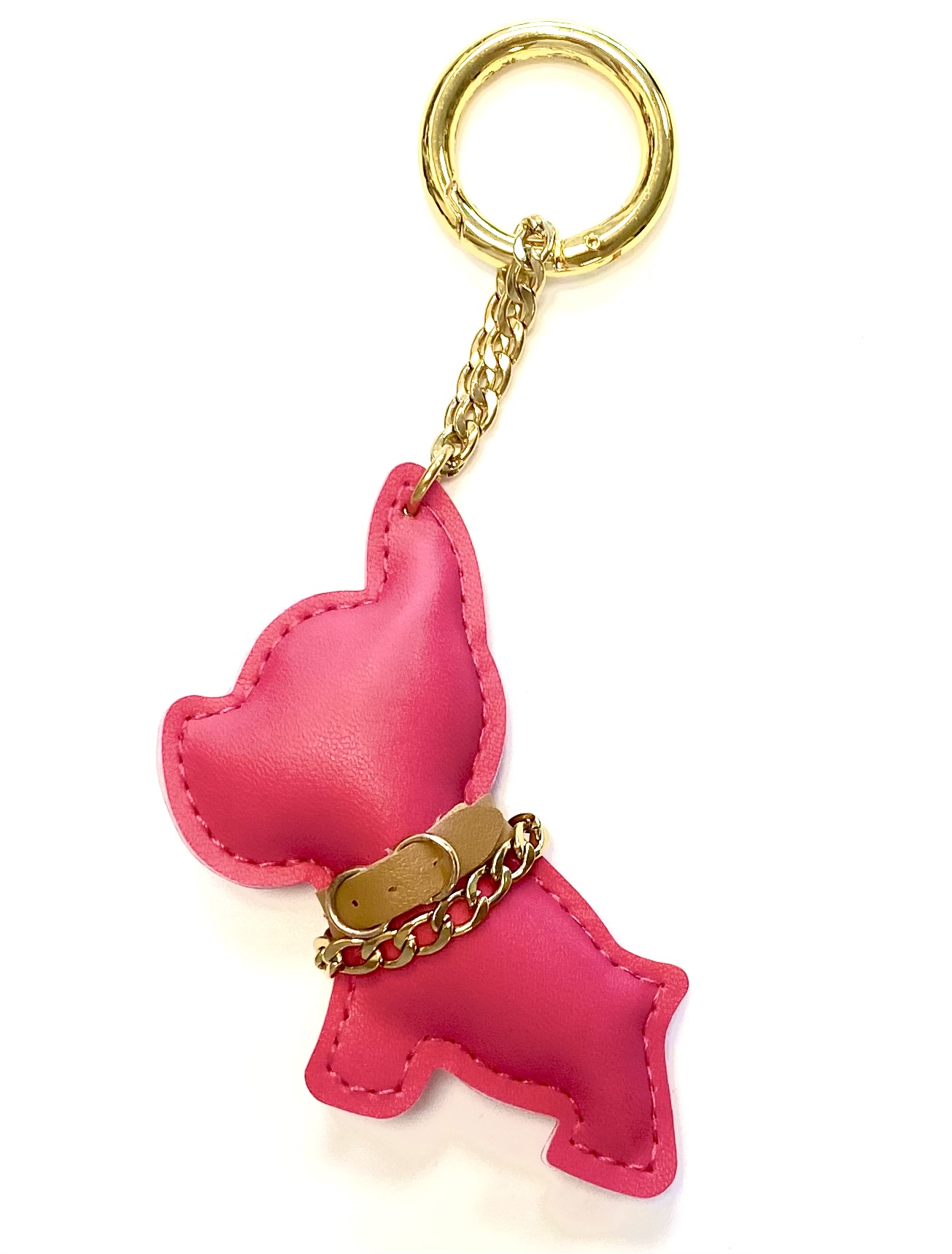 Sleutelhanger bulldog  goud roze